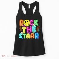 Funny Rock The Test Testing Day Teacher Student Motivational Women's Tank Top thumb 0