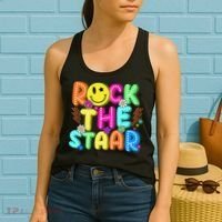 Funny Rock The Test Testing Day Teacher Student Motivational Women's Tank Top thumb 2
