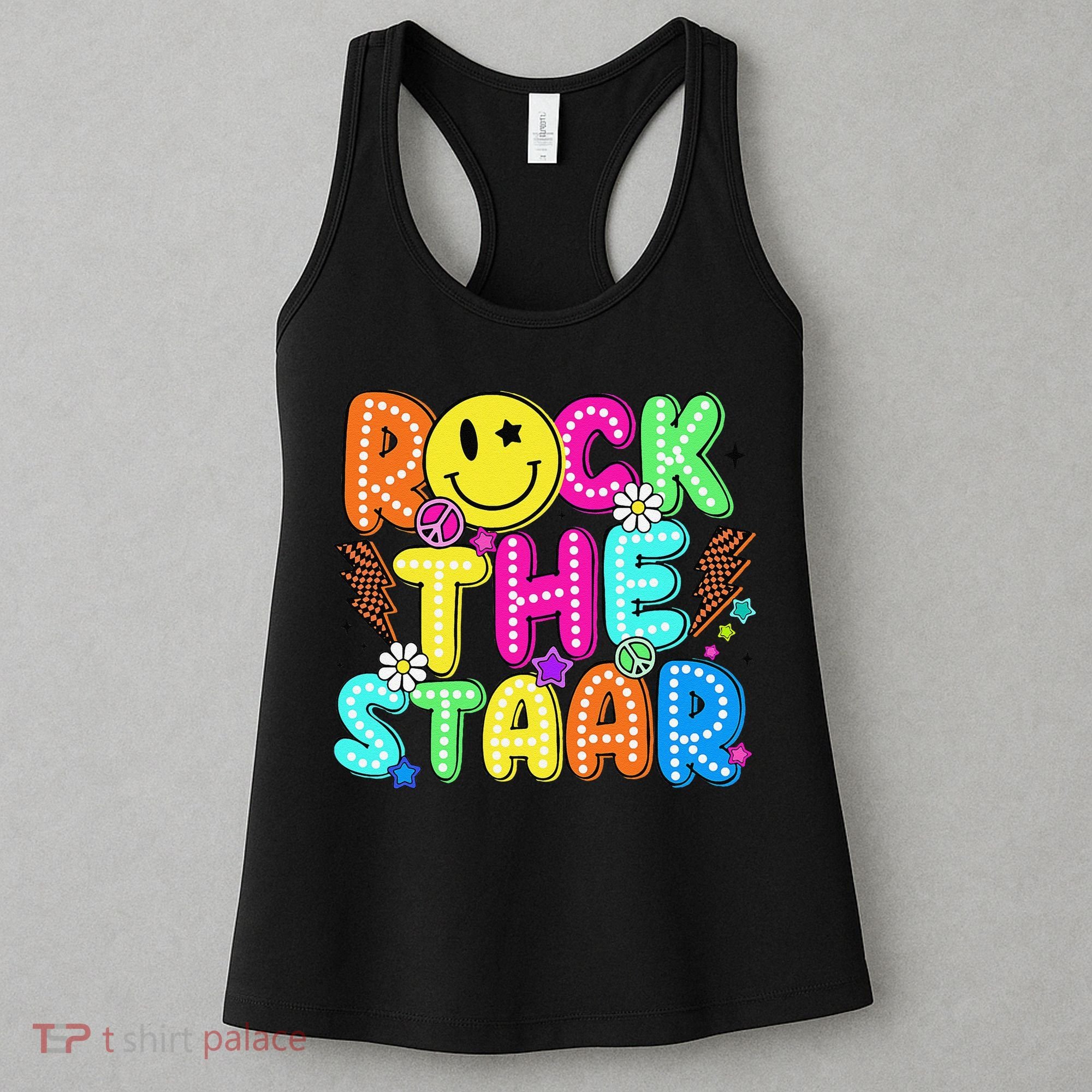 Funny Rock The Test Testing Day Teacher Student Motivational Women's Tank Top