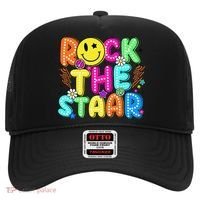 Funny Rock The Test Testing Day Teacher Student Motivational Hat thumb 0