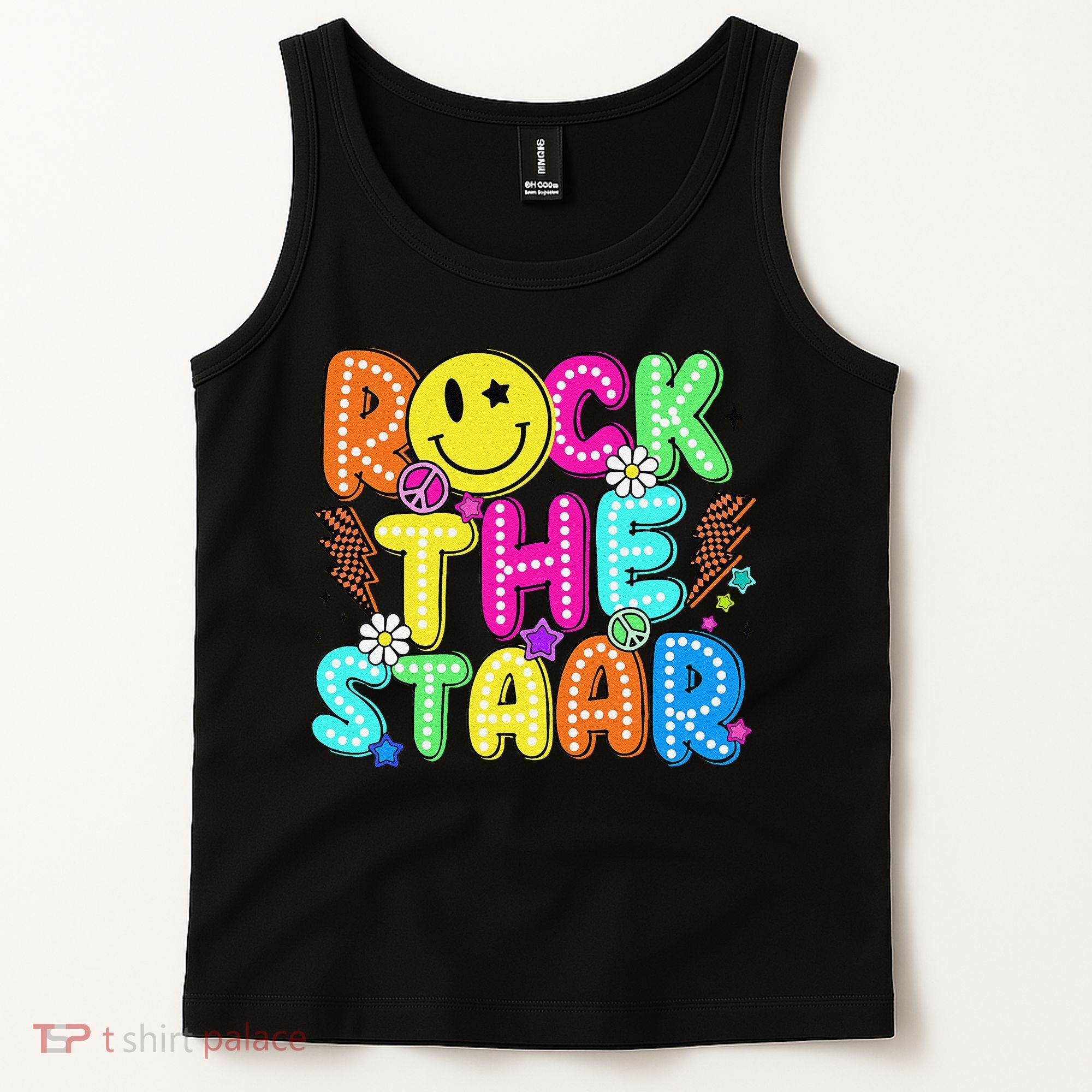 Funny Rock The Test Testing Day Teacher Student Motivational Tank Top