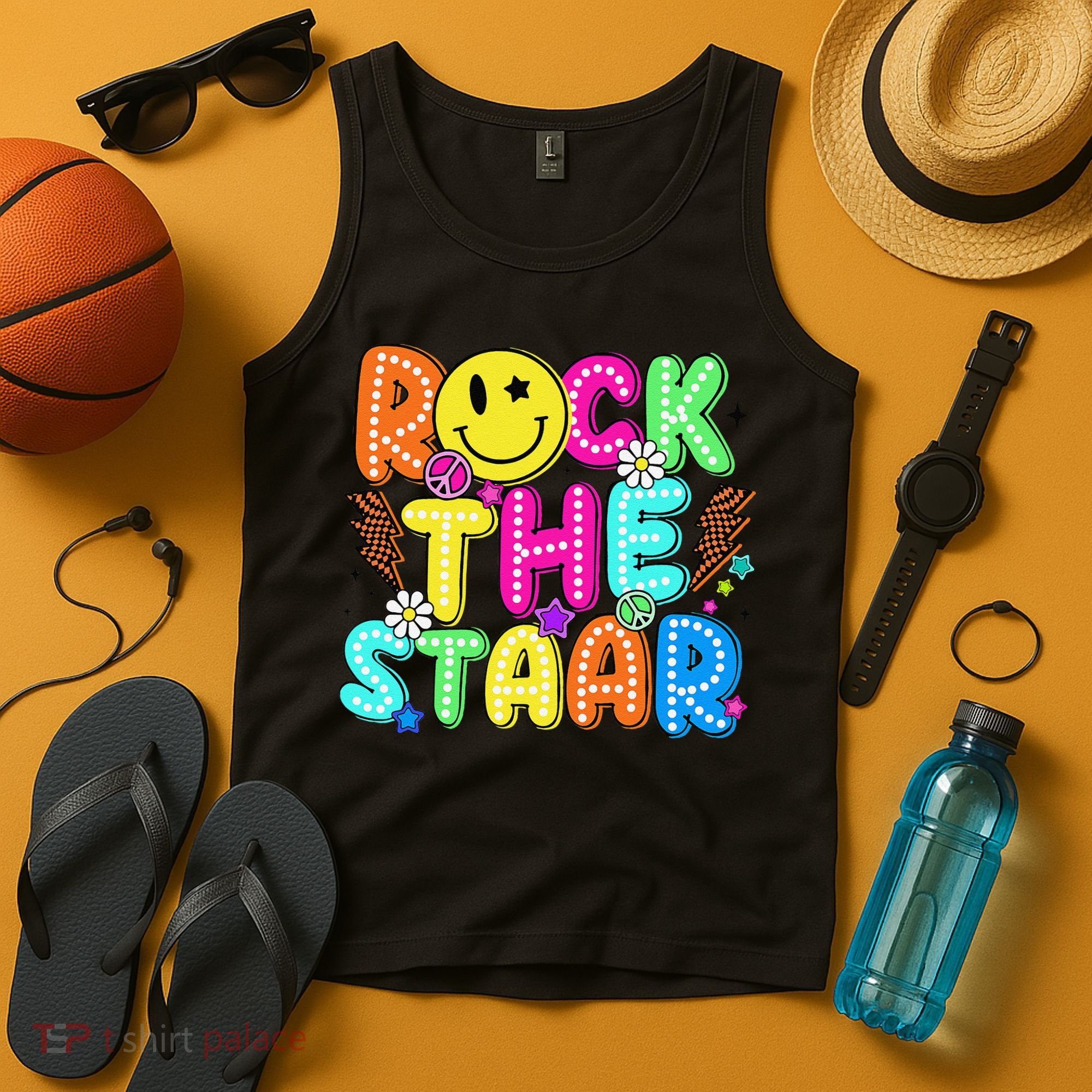 Funny Rock The Test Testing Day Teacher Student Motivational Tank Top