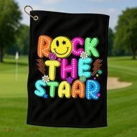Funny Rock The Test Testing Day Teacher Student Motivational Golf Towel thumb 1