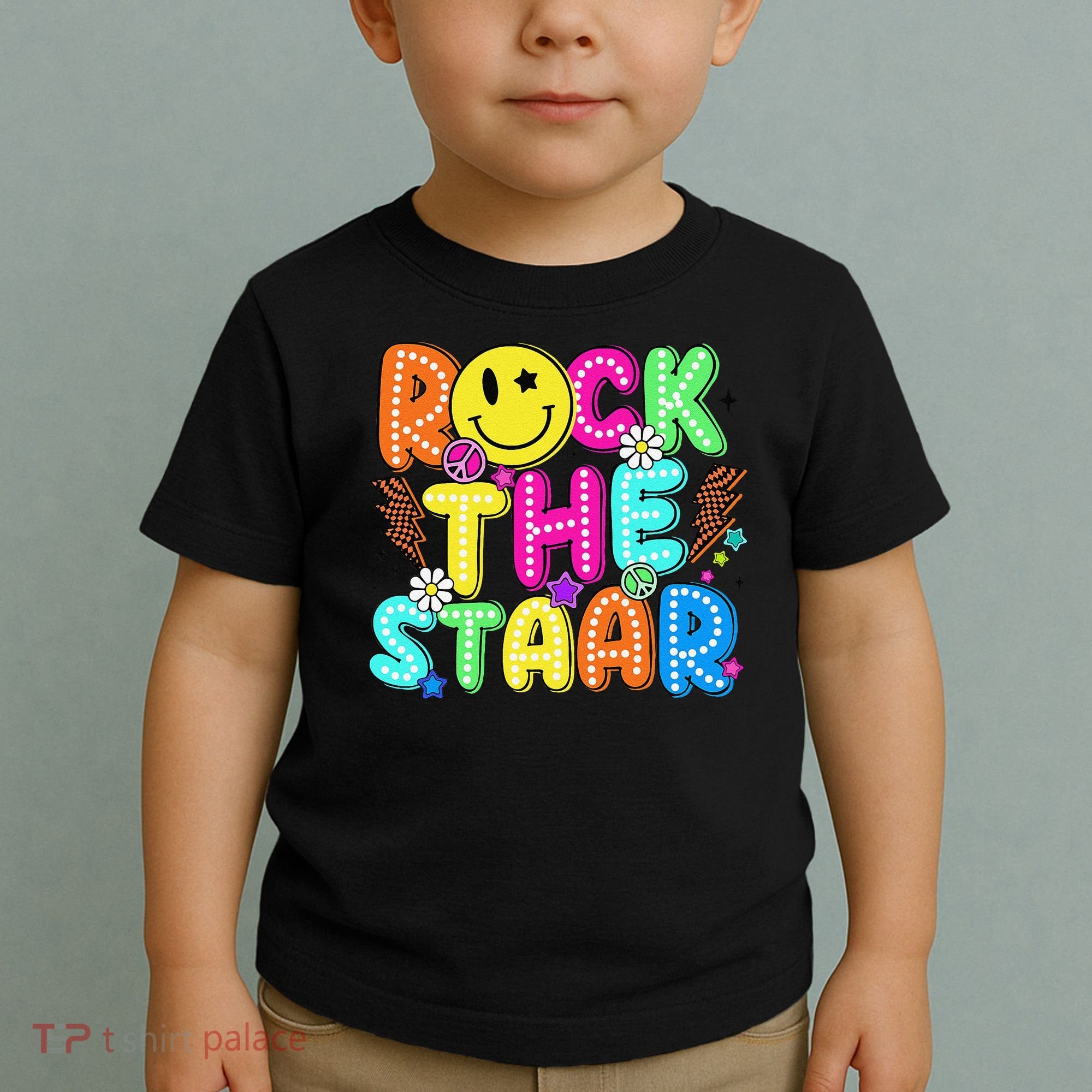 Funny Rock The Test Testing Day Teacher Student Motivational Toddler T-Shirt