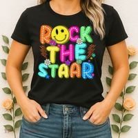 Funny Rock The Test Testing Day Teacher Student Motivational Women's T-Shirt thumb 2