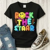 Funny Rock The Test Testing Day Teacher Student Motivational Women's T-Shirt thumb 3