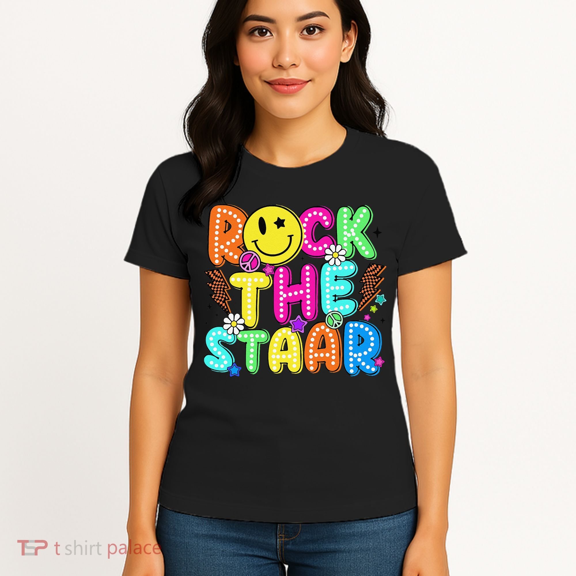 Funny Rock The Test Testing Day Teacher Student Motivational Women's T-Shirt