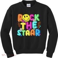 Funny Rock The Test Testing Day Teacher Student Motivational Kids Sweatshirt thumb 0