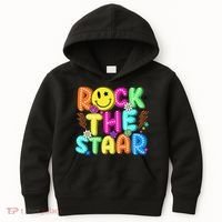 Funny Rock The Test Testing Day Teacher Student Motivational Kids Hoodie thumb 0