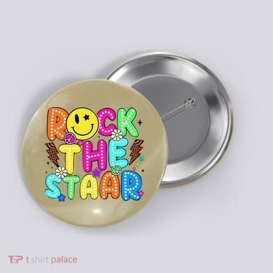 Funny Rock The Test Testing Day Teacher Student Motivational Button