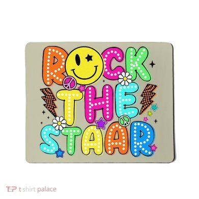 Funny Rock The Test Testing Day Teacher Student Motivational Mousepad