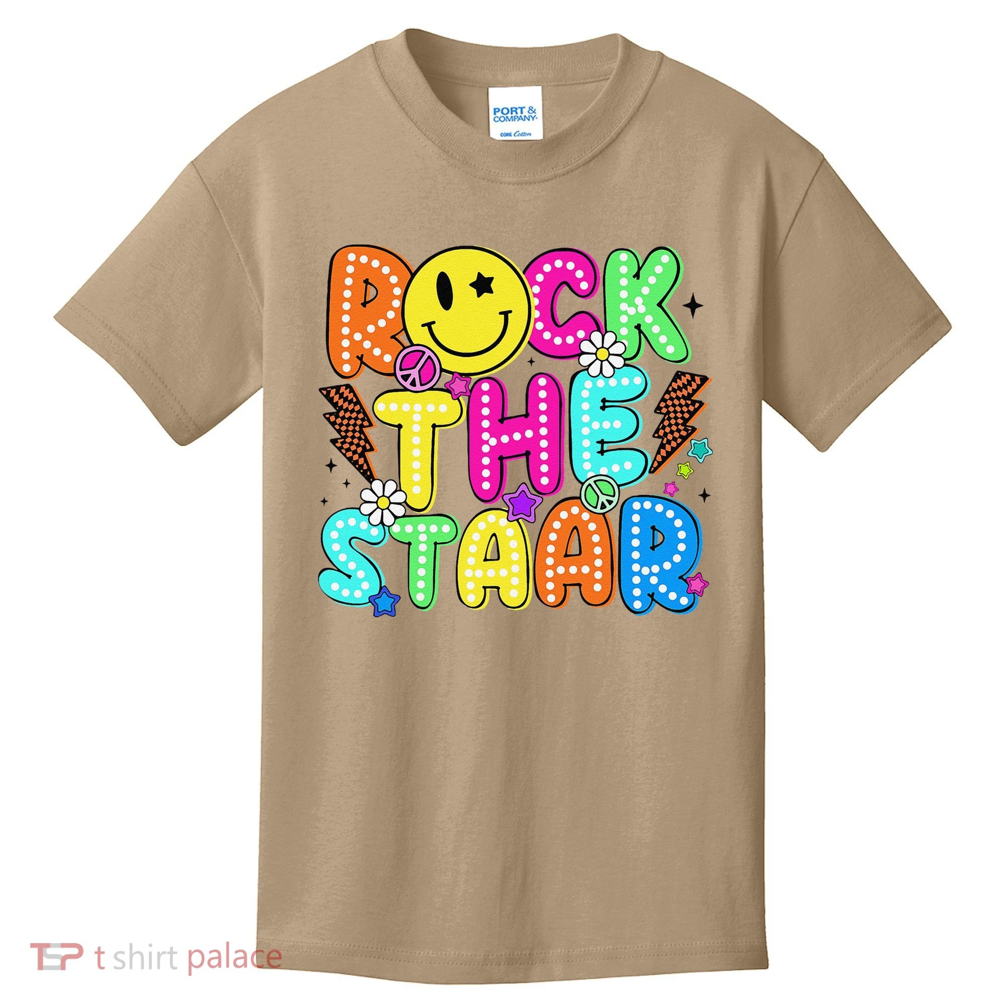 Funny Rock The Test Testing Day Teacher Student Motivational Kids T-Shirt