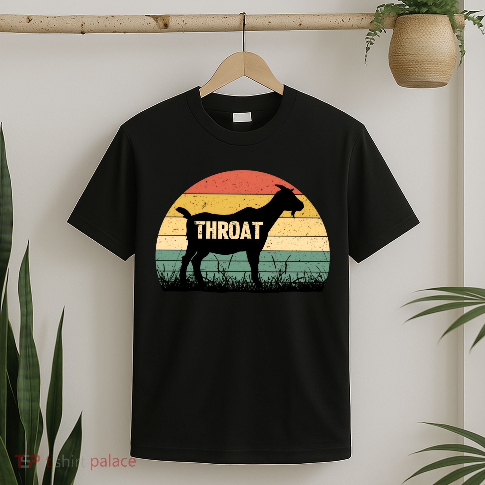 Funny Retro Throat Goat Sunset - Adult Humor Costume T-Shirt