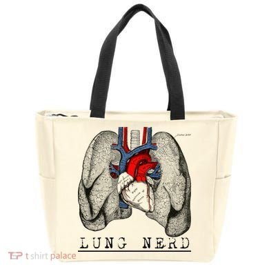 Funny Respiratory Therapist Lung Nerd Fun Rt Cute Gift Tote Bag