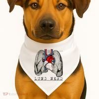 Funny Respiratory Therapist Lung Nerd Fun Rt Cute Gift USA-Made Doggie Bandana thumb 1