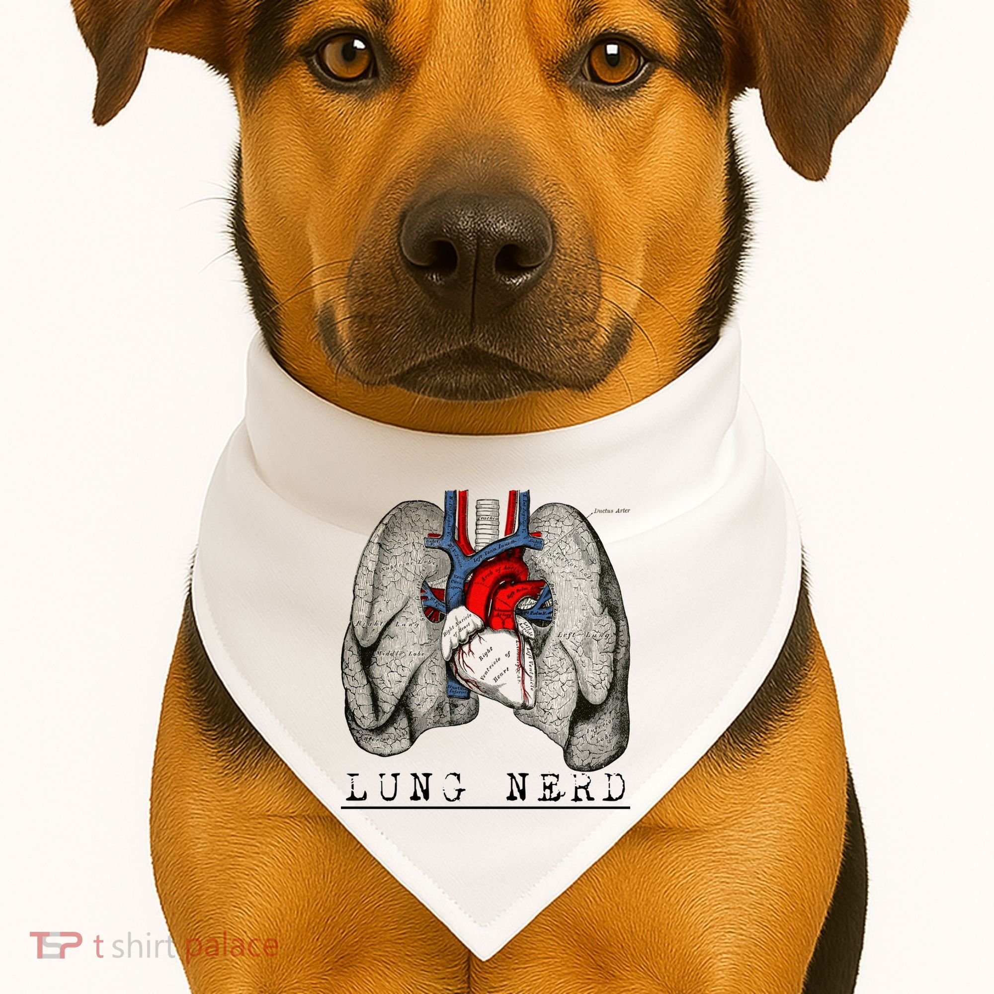 Funny Respiratory Therapist Lung Nerd Fun Rt Cute Gift USA-Made Doggie Bandana