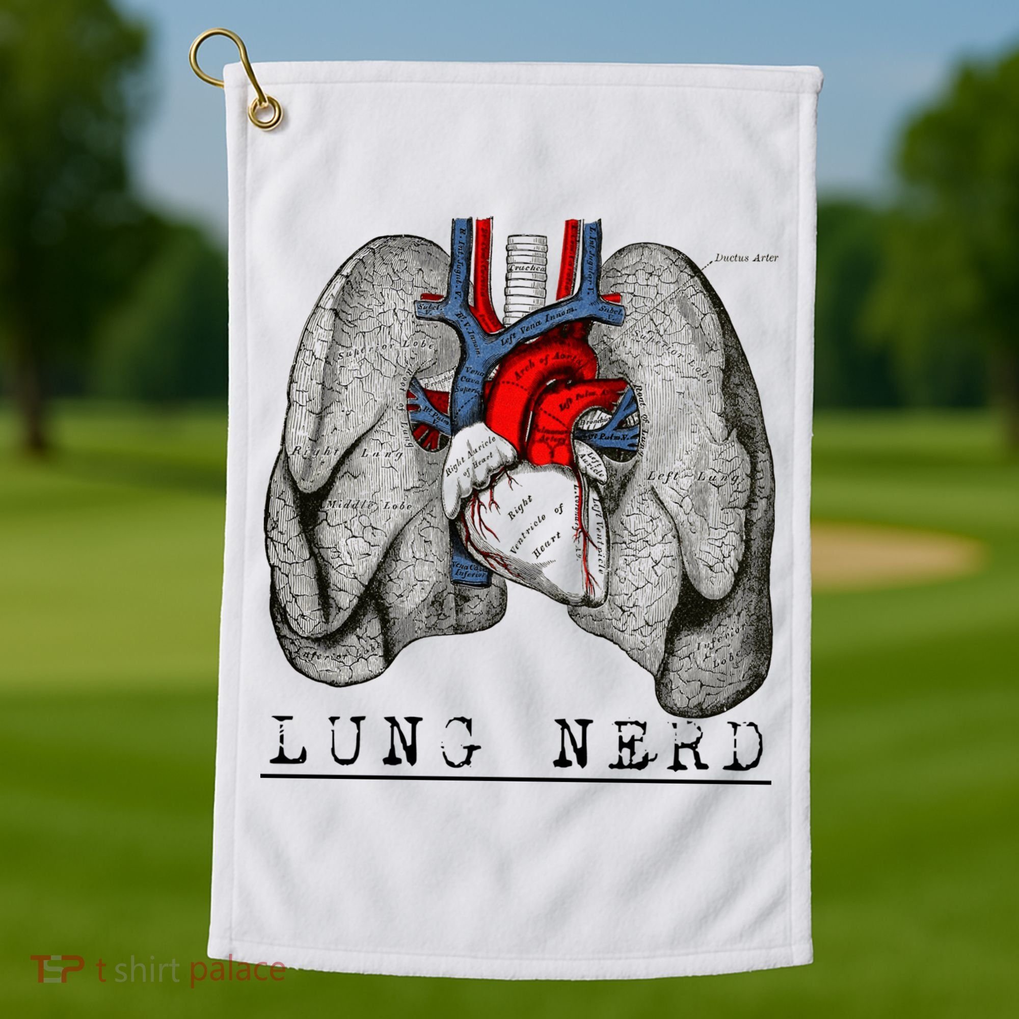 Funny Respiratory Therapist Lung Nerd Fun Rt Cute Gift Golf Towel
