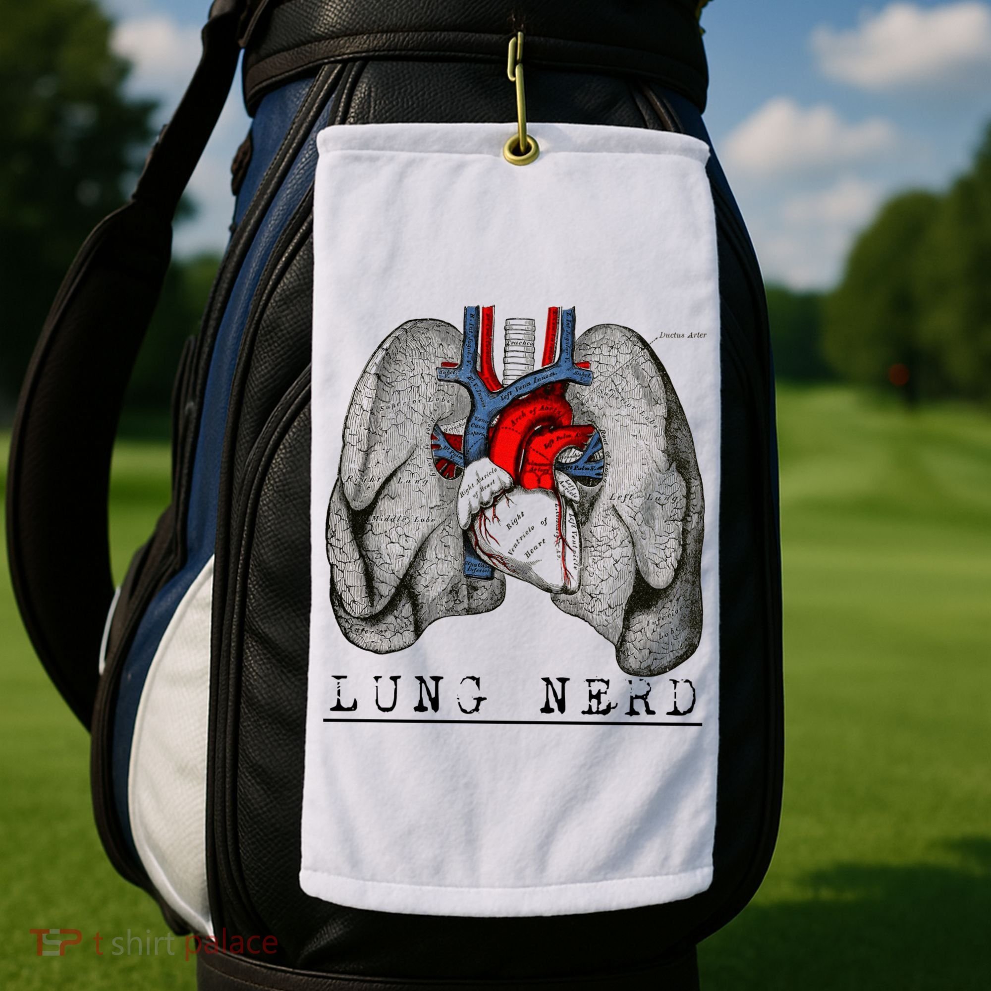 Funny Respiratory Therapist Lung Nerd Fun Rt Cute Gift Golf Towel