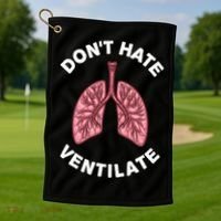 Funny Respiratory Therapy Rt Art Lung Doctor Gift Golf Towel thumb 1