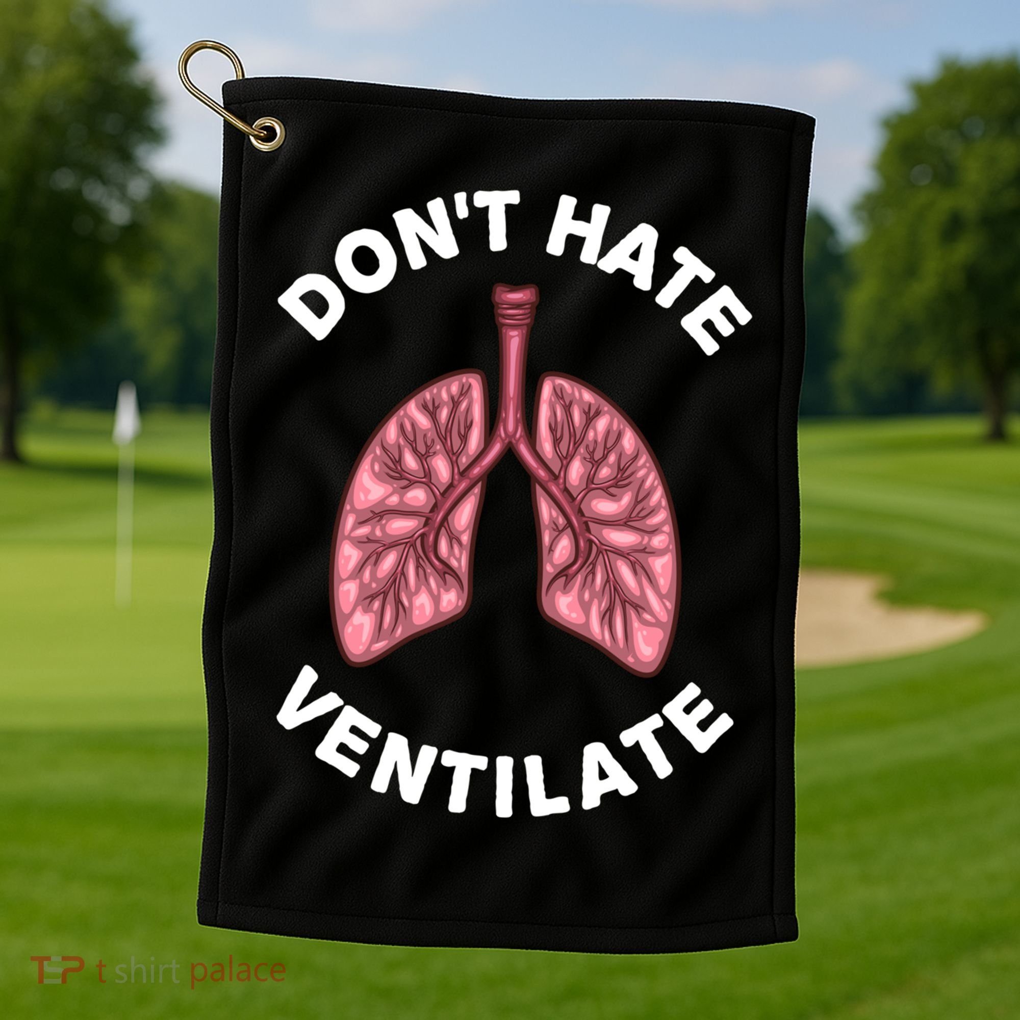 Funny Respiratory Therapy Rt Art Lung Doctor Gift Golf Towel