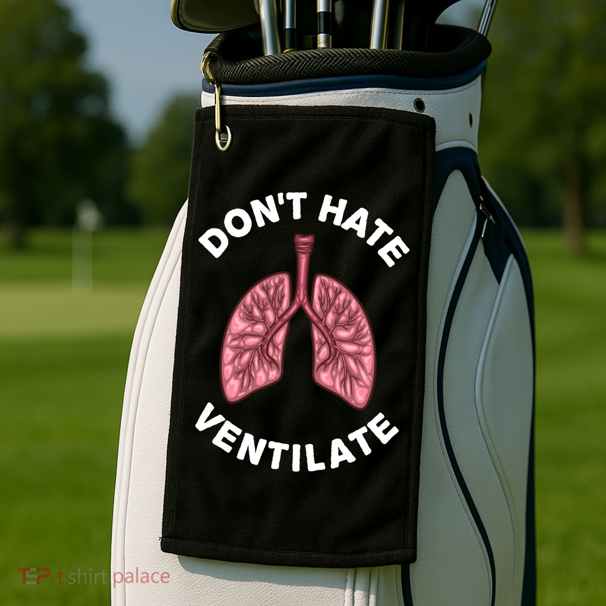 Funny Respiratory Therapy Rt Art Lung Doctor Gift Golf Towel