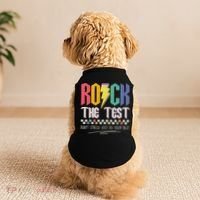 Funny Rock The Test Don't Stress Testing Day Teacher Student Doggie Tank thumb 2