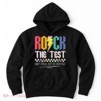 Funny Rock The Test Don't Stress Testing Day Teacher Student Hoodie thumb 0