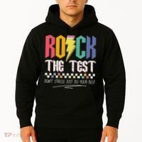 Funny Rock The Test Don't Stress Testing Day Teacher Student Hoodie thumb 2