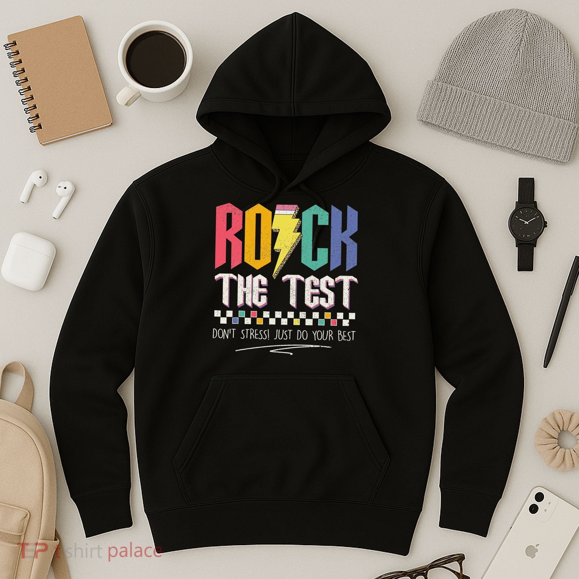 Funny Rock The Test Don't Stress Testing Day Teacher Student Hoodie
