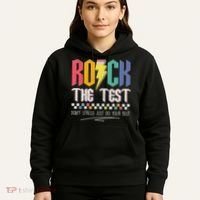 Funny Rock The Test Don't Stress Testing Day Teacher Student Hoodie thumb 5