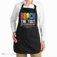 Funny Rock The Test Don't Stress Testing Day Teacher Student Apron thumb 2