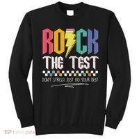 Funny Rock The Test Don't Stress Testing Day Teacher Student Sweatshirt thumb 0