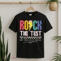 Funny Rock The Test Don't Stress Testing Day Teacher Student T-Shirt thumb 2