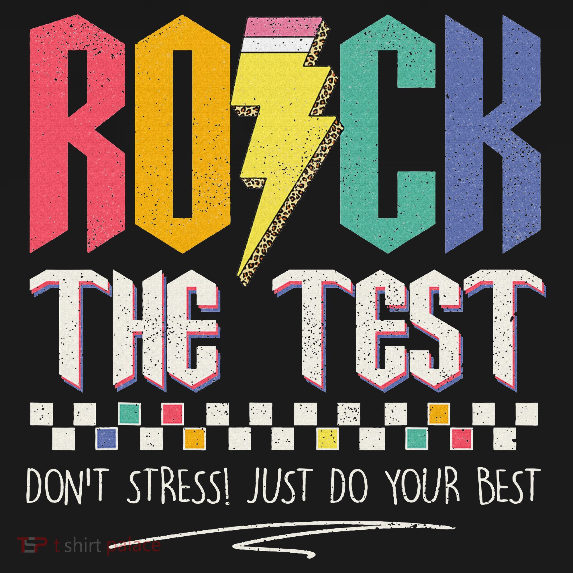 Funny Rock The Test Don't Stress Testing Day Teacher Student Polo