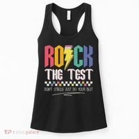 Funny Rock The Test Don't Stress Testing Day Teacher Student Women's Tank Top thumb 0