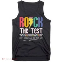 Funny Rock The Test Don't Stress Testing Day Teacher Student Tank Top thumb 0