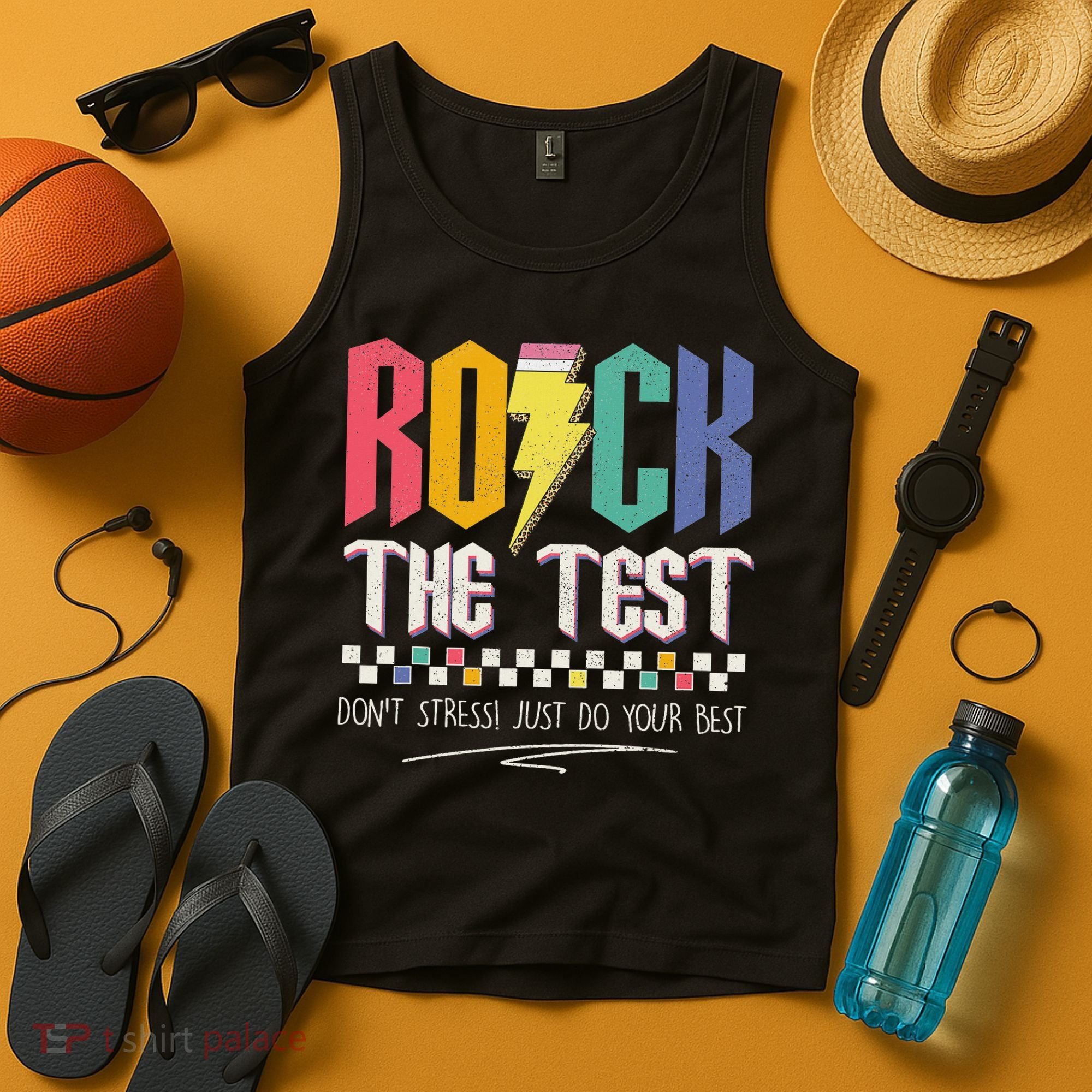 Funny Rock The Test Don't Stress Testing Day Teacher Student Tank Top