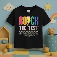 Funny Rock The Test Don't Stress Testing Day Teacher Student Toddler T-Shirt thumb 3