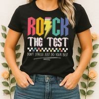 Funny Rock The Test Don't Stress Testing Day Teacher Student Women's T-Shirt thumb 2