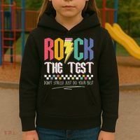 Funny Rock The Test Don't Stress Testing Day Teacher Student Kids Hoodie thumb 3