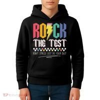 Funny Rock The Test Don't Stress Testing Day Teacher Student Kids Hoodie thumb 4