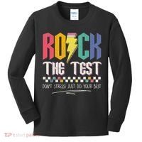 Funny Rock The Test Don't Stress Testing Day Teacher Student Kids Long Sleeve Shirt thumb 0