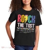Funny Rock The Test Don't Stress Testing Day Teacher Student Kids T-Shirt thumb 2