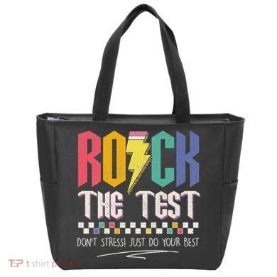 Funny Rock The Test Don't Stress Testing Day Teacher Student Tote Bag