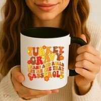 Funny Retro Thanksgiving Turkey Gravy Beans And Rolls Let Me See That Casserole Coffee Mug thumb 3