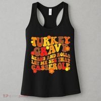 Funny Retro Thanksgiving Turkey Gravy Beans And Rolls Let Me See That Casserole Women's Tank Top thumb 3