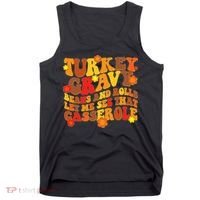 Funny Retro Thanksgiving Turkey Gravy Beans And Rolls Let Me See That Casserole Tank Top thumb 0