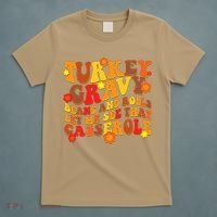 Funny Retro Thanksgiving Turkey Gravy Beans And Rolls Let Me See That Casserole T-Shirt thumb 5