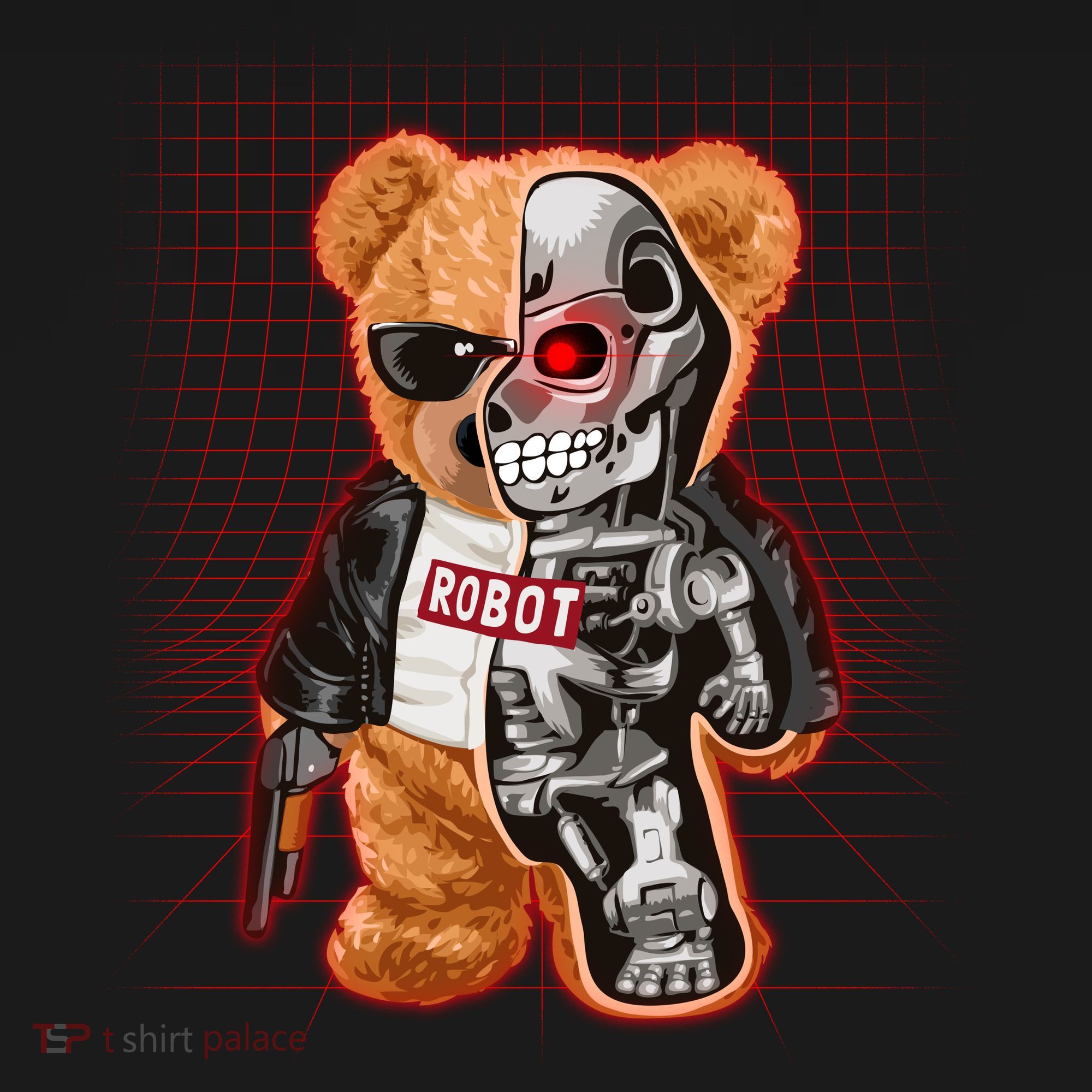 Funny Robot Terminator Teddy Bear Doggie Tank