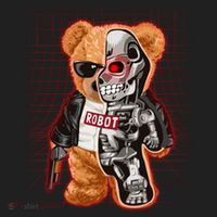 Funny Robot Terminator Teddy Bear Beanie thumb 2
